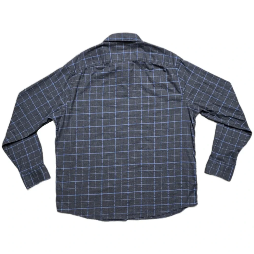 Faherty The Movement Button Shirt Men 2XL Performance Gray‎ Blue Windowpane